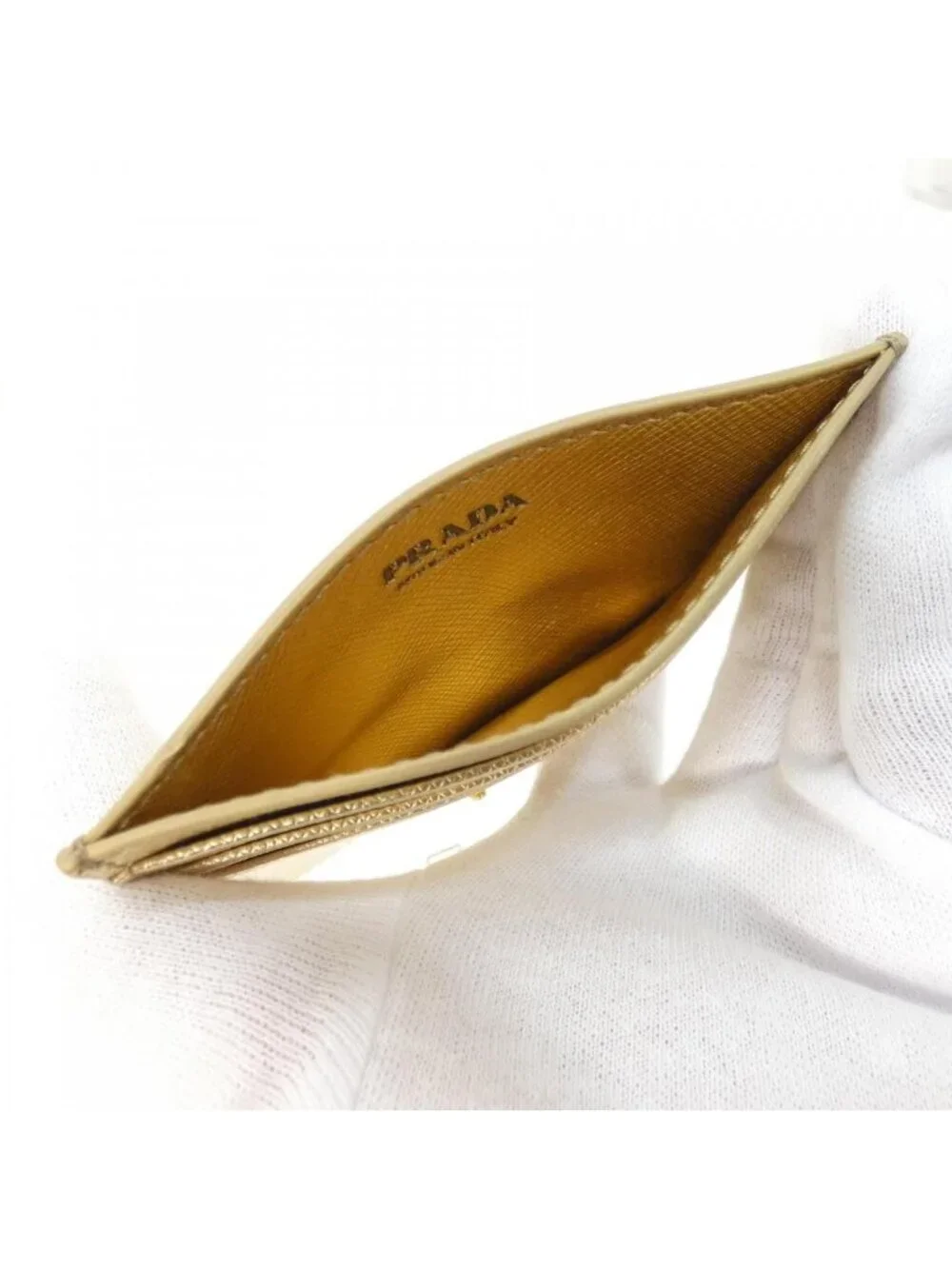 Prada Card Case Card Holders Gold